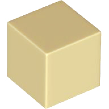 tan minifigure head modified cube plain
