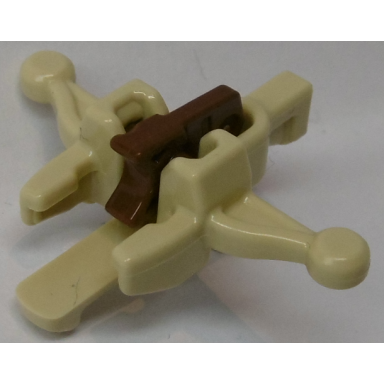tan minifigure weapon crossbow with mini blaster shooter with reddish brown trigger 20105 15392