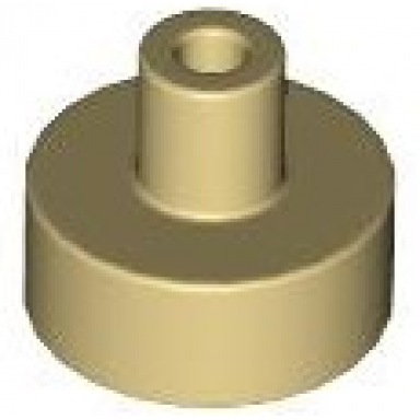 tan tile round 1 x 1 with bar and pin holder