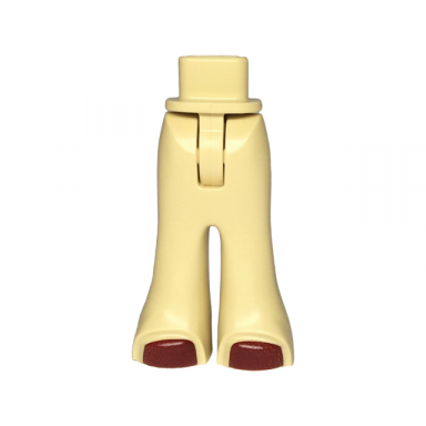 tan mini doll hips and trousers bell-bottoms with dark red shoes pattern - thin hinge