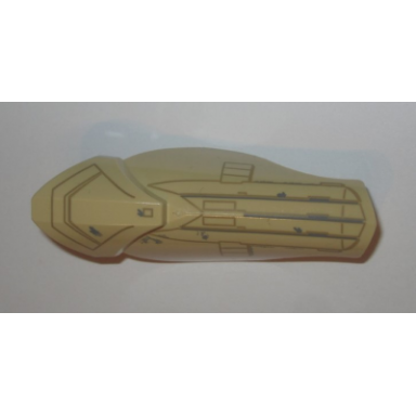 tan large figure armor leg shin guard with ball joint socket and scarif trooper pattern