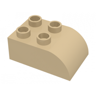 tan duplo brick 2 x 3 slope curved