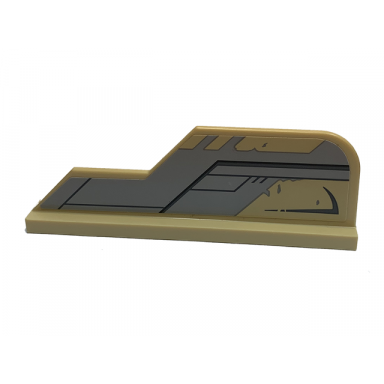 tan tail 8 x 1 with stepped fin with light bluish gray decoration pattern model left side sticker - set 75204