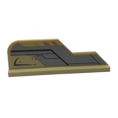 tan tail 8 x 1 with stepped fin with light bluish gray decoration pattern model right side sticker - set 75204