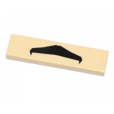 tan tile 1 x 4 with black moustache pattern