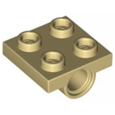 tan plate modified 2 x 2 with pin hole