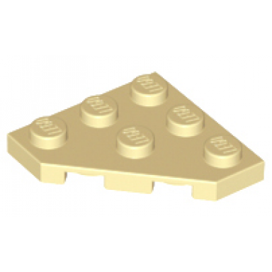 tan wedge plate 3 x 3 cut corner