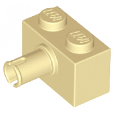 tan brick modified 1 x 2 with pin