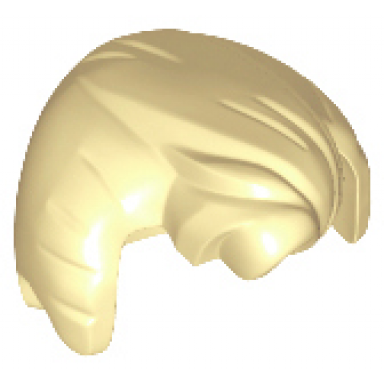 tan minifigure hair swept back with widows peak sideburns and fluffed bangs