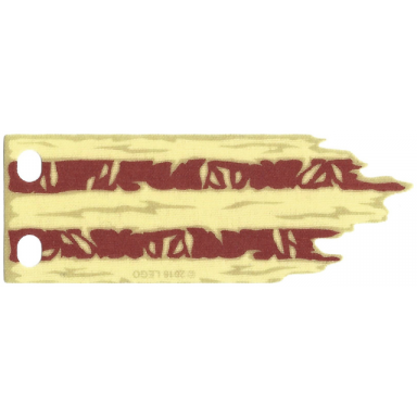 tan cloth flag 3 x 8 with tattered edge and red stripes pattern