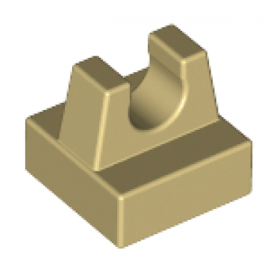 tan tile modified 1 x 1 with clip
