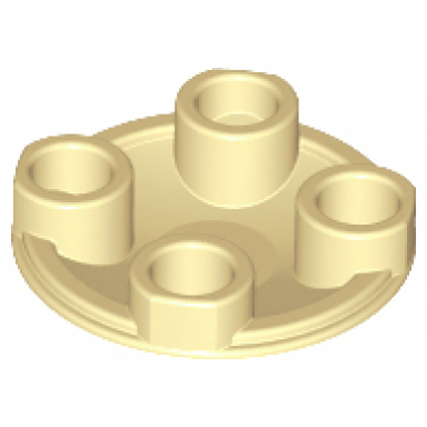 tan plate round 2 x 2 with rounded bottom boat stud