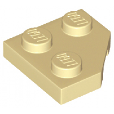 tan wedge plate 2 x 2 cut corner