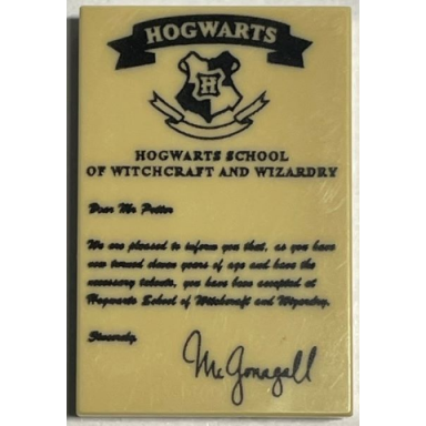 tan tile 2 x 3 with hogwarts acceptance pattern