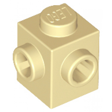 tan brick modified 1 x 1 with studs on 2 sides adjacent