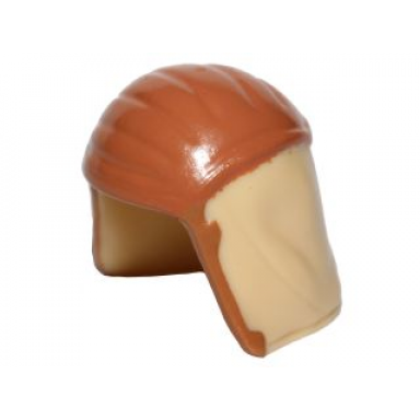 tan minifigure headgear cap neck protector sw with medium nougat top pattern