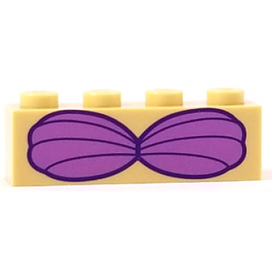 tan brick 1 x 4 with violet bikini shell bra top pattern