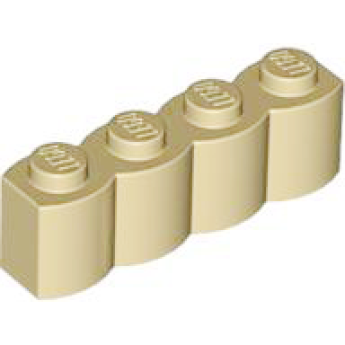 tan brick modified 1 x 4 with log profile