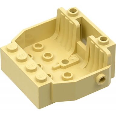 tan vehicle base 6 x 5 x 2 with 2 seats