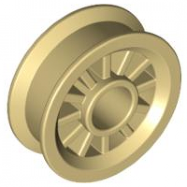 tan wheel spoked 2 x 2 with pin hole