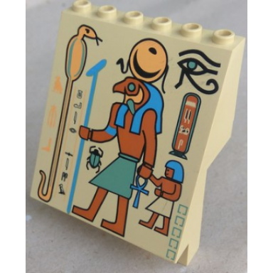 tan panel 4 x 6 x 6 sloped with hieroglyphs snake and falcon pattern