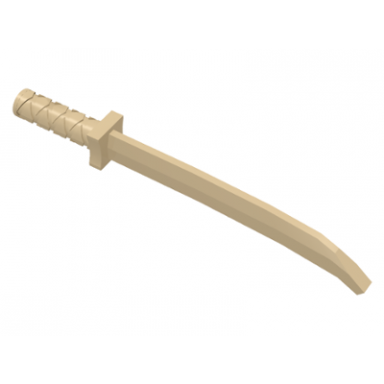 tan minifigure weapon sword shamshir katana square guard with uncapped pommel and hole in hilt