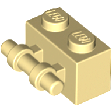 tan brick modified 1 x 2 with bar handle on side