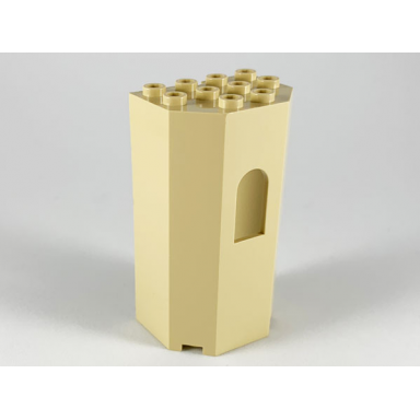 tan panel 3 x 4 x 6 turret wall with window