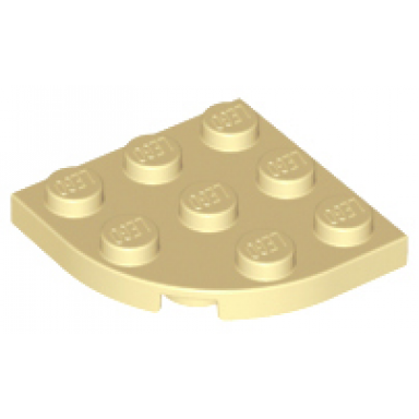 tan plate round corner 3 x 3
