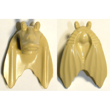 tan minifigure head modified sw gungan split eyes plain