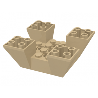 tan slope inverted 65 6 x 6 x 2 quad with cutouts