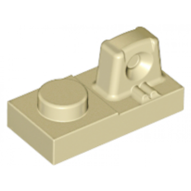 tan hinge plate 1 x 2 locking with 1 finger on top