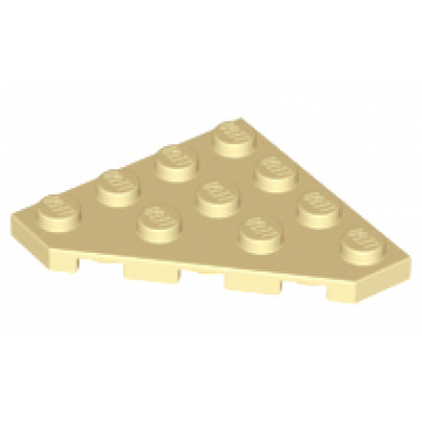 tan wedge plate 4 x 4 cut corner