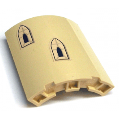 tan cylinder quarter 4 x 4 x 6 with castle windows higher window on left pattern stickers - set 3828
