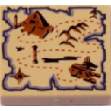 tan tile 2 x 2 with map pyramid and sphinx pattern