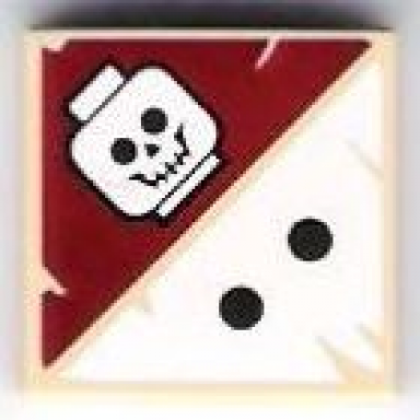 tan tile 2 x 2 with 2 black dots and skull pattern