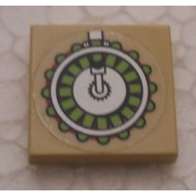 tan tile 2 x 2 with ammunition drum pattern sticker - set 7298
