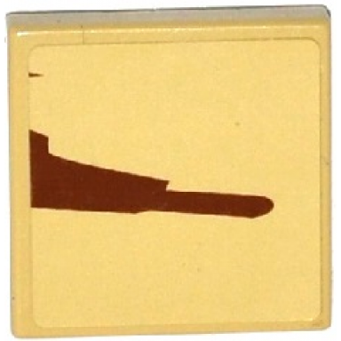 tan tile 2 x 2 with sw wookiee gunship pattern model right side sticker - set 75084