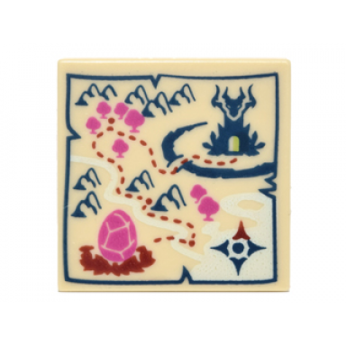 tan tile 2 x 2 with map dragon egg location pattern