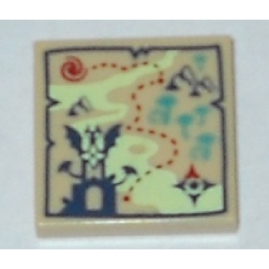 tan tile 2 x 2 with map to nocturas castle pattern elves