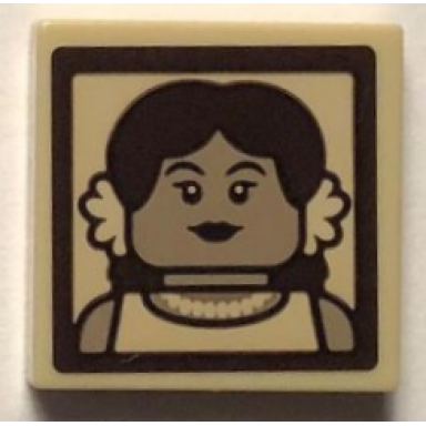 tan tile 2 x 2 with sepia portrait of female leta lestrange pattern sticker - set 75952