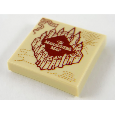 tan tile 2 x 2 with marauders map pattern