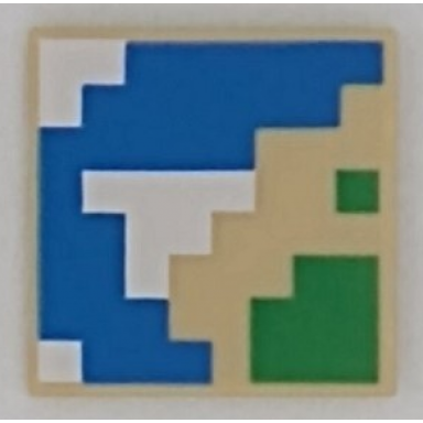 tan tile 2 x 2 with pixelated blue green and white pattern minecraft map