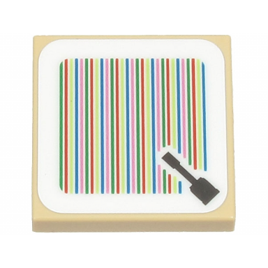 tan tile 2 x 2 with super mario scanner code kamek’s broom broomstick pattern sticker - sets 71391 71407 71440