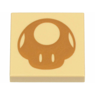 tan tile 2 x 2 with medium nougat mushroom silhouette pattern super mario nabbit bag side