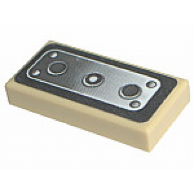 tan tile 1 x 2 with controls pattern 1 sticker - set 8671