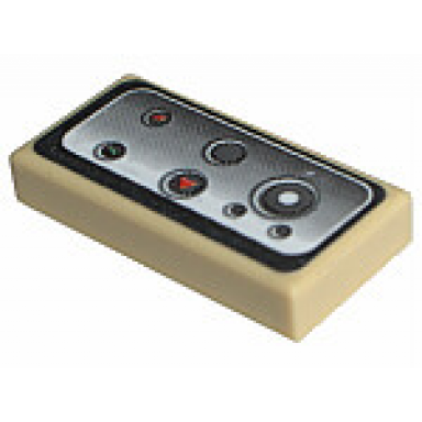 tan tile 1 x 2 with controls pattern 2 sticker - set 8671