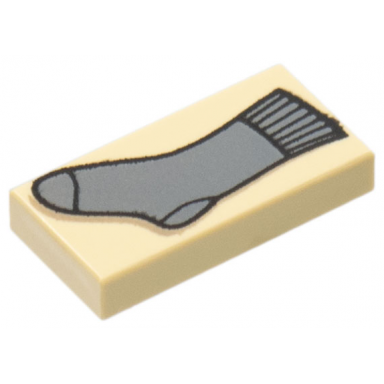 tan tile 1 x 2 with hp sock pattern