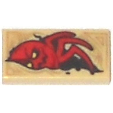 tan tile 1 x 2 with dark tan markings and red spider monster with yellow eyes pattern nexo knights book of revenge