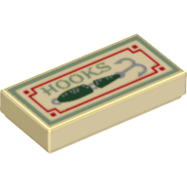 tan tile 1 x 2 with hooks and fishing hook pattern